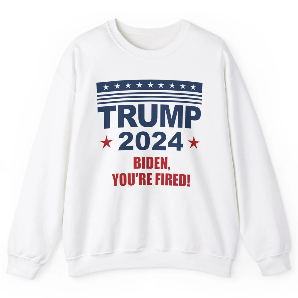 Retro US Flag Trump 2024 Return Biden You're Fired Patriot Unisex Crewneck Sweatshirt