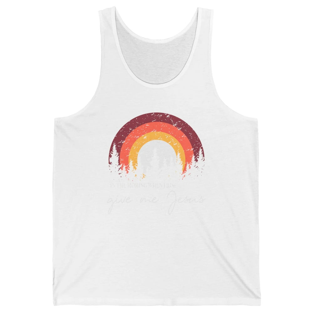 Vintage Mountain When I Rise Give Me Jesus Christian Western Unisex Jersey Tank