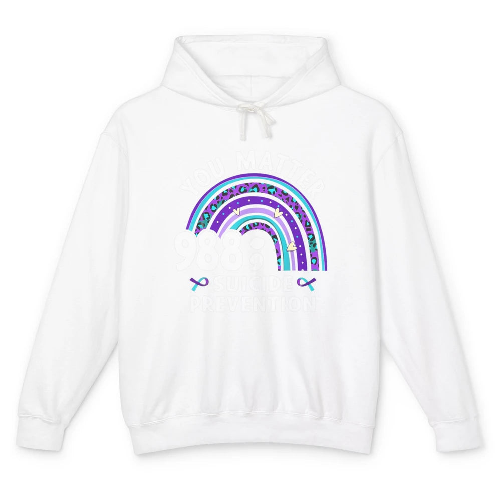 Suicide Prevention Month Hotline Semicolon Rainbow Warrior Unisex Lightweight Hoodie