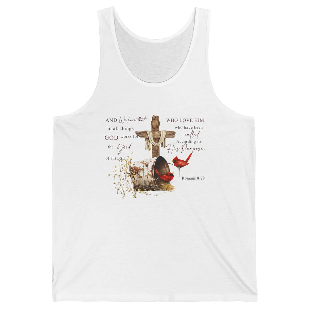 Cardinals Jesus Cross God Works For The Good Christian Gift Unisex Jersey Tank