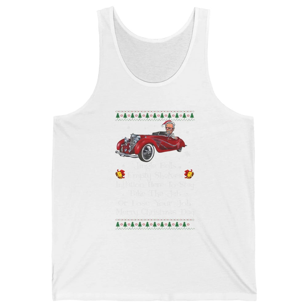 Funny Joe Biden Driving Jingle Bells Santa Christmas Costume Unisex Jersey Tank