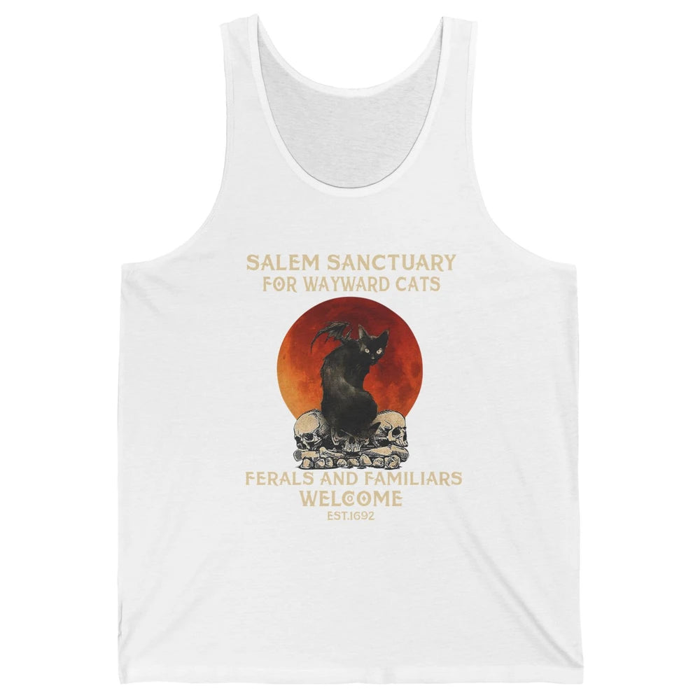 Witch Cat Salem Sanctuary Witch City Halloween Gothic Cat Unisex Jersey Tank