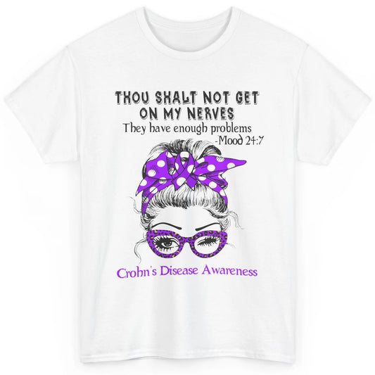 Crohns Disease Awareness Not Get On Nerves Messy Hair Woman Classic Unisex T-Shirt