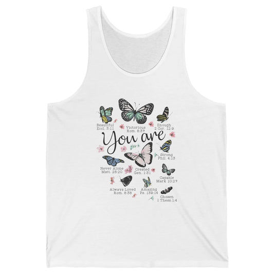 You Are Beautiful Bible Verse Butterfly Christian Jesus God Unisex Jersey Tank