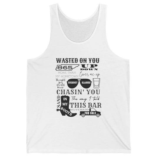 Retro Sands In My Boots Wasted On You Western Country Music Unisex Jersey Tank