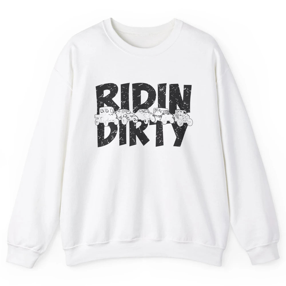 Retro UTV SXS Rider Riding Dirty ATV Offroad Riding SXS Life Unisex Crewneck Sweatshirt