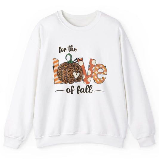 Retro Love Fall Y'All Leopard Pumpkin Heart Halloween Fall Unisex Crewneck Sweatshirt