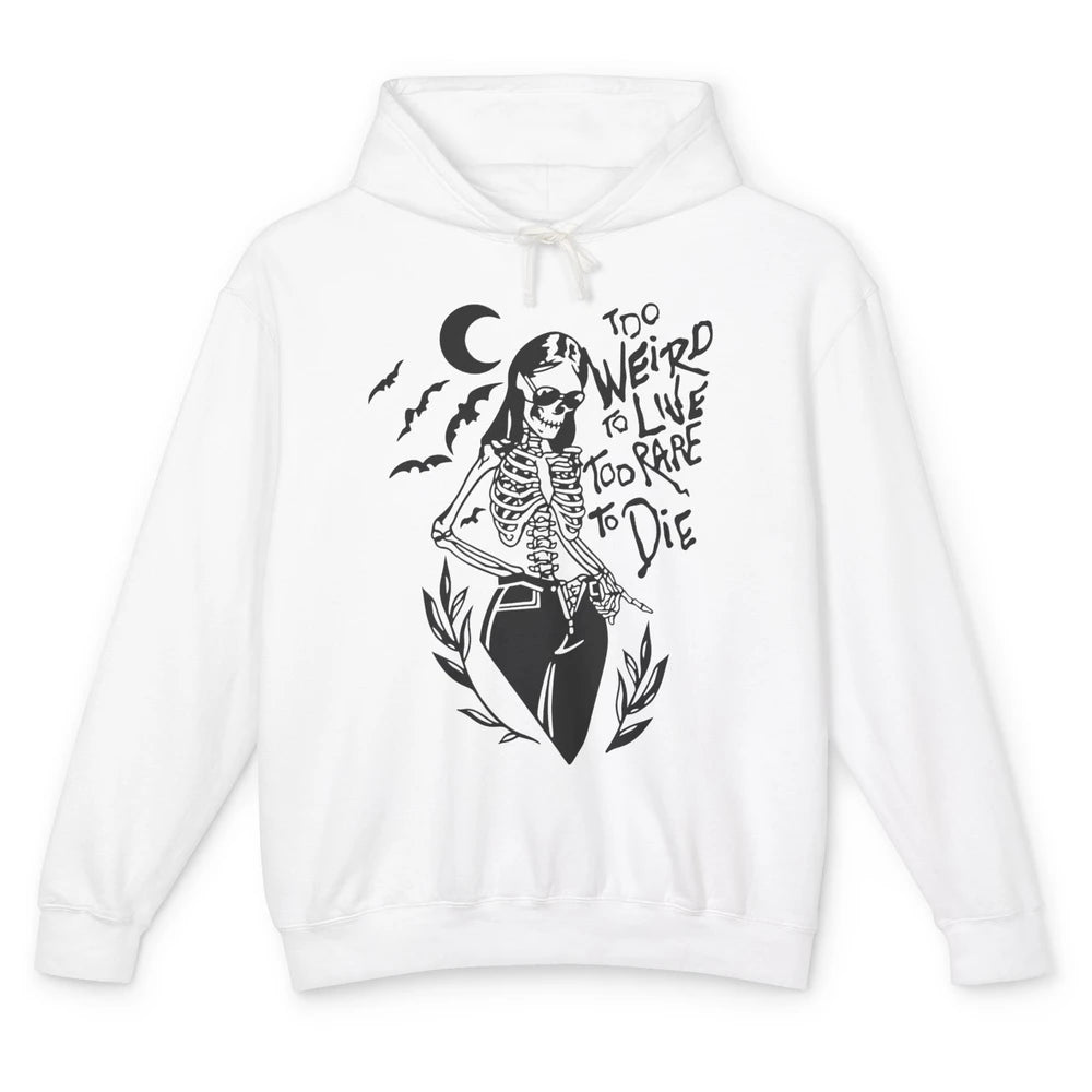 Too Rare To Die Funny Skeleton Woman Skull Aesthetic Costume Unisex Lightweight Hoodie