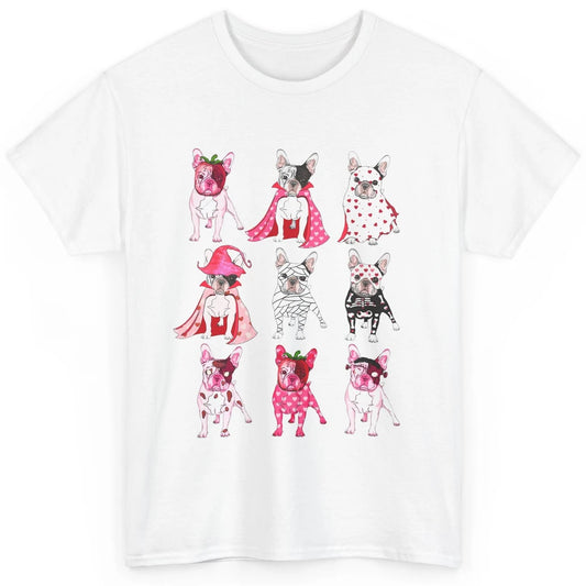 French Bulldog Valentine Frenchie Pink Spooky Valentines Day Classic Unisex T-Shirt