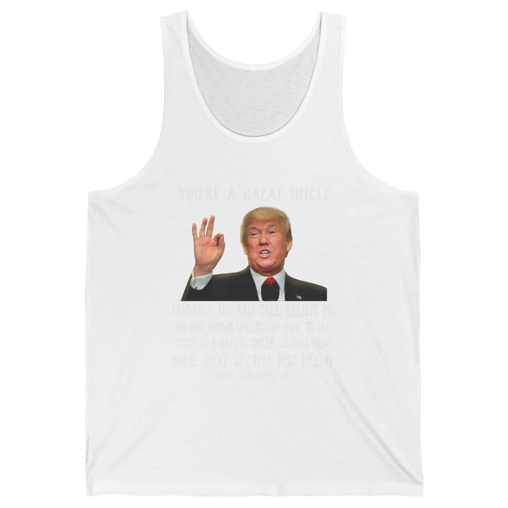 Funny Trump Speech Great Uncle Merry Christmas Uncle Gift Unisex Jersey Tank