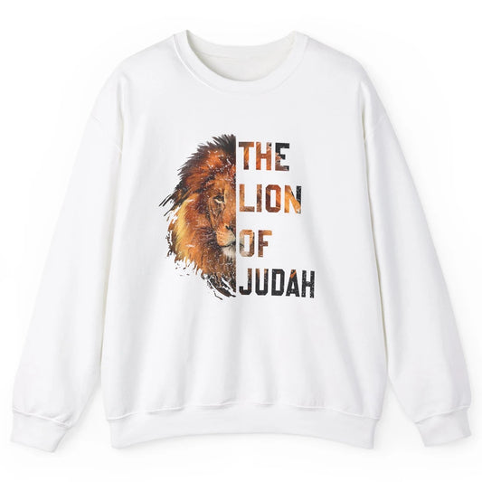 Yeshua Lion Of Judah Bible Verse Christian Faith Religious Unisex Crewneck Sweatshirt