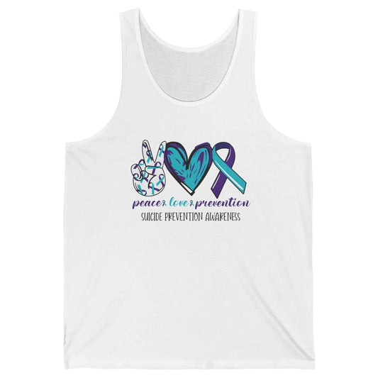 Suicide Prevention Awareness Ribbon Peace Love Prevention Unisex Jersey Tank