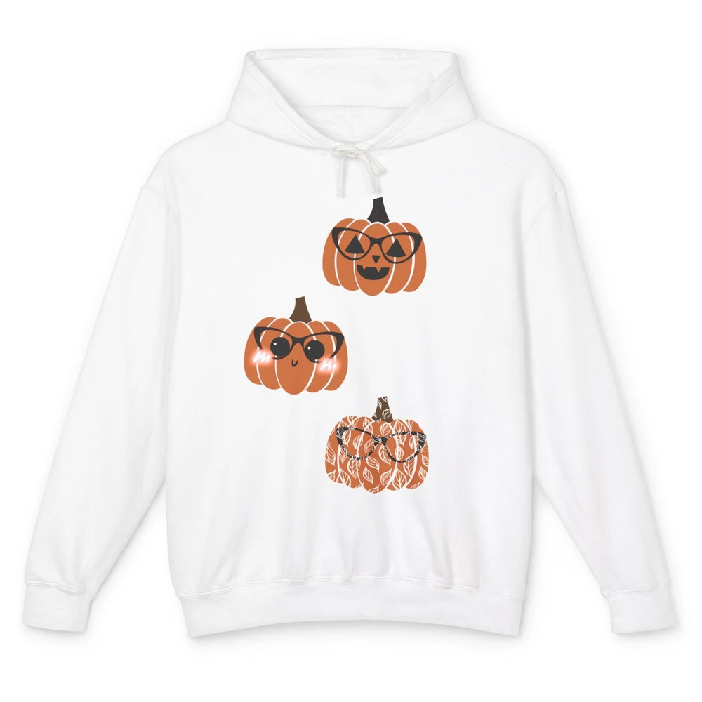 Three Pumpkin Eyeglasses Optician Life Halloween Optometrist Unisex Lightweight Hoodie