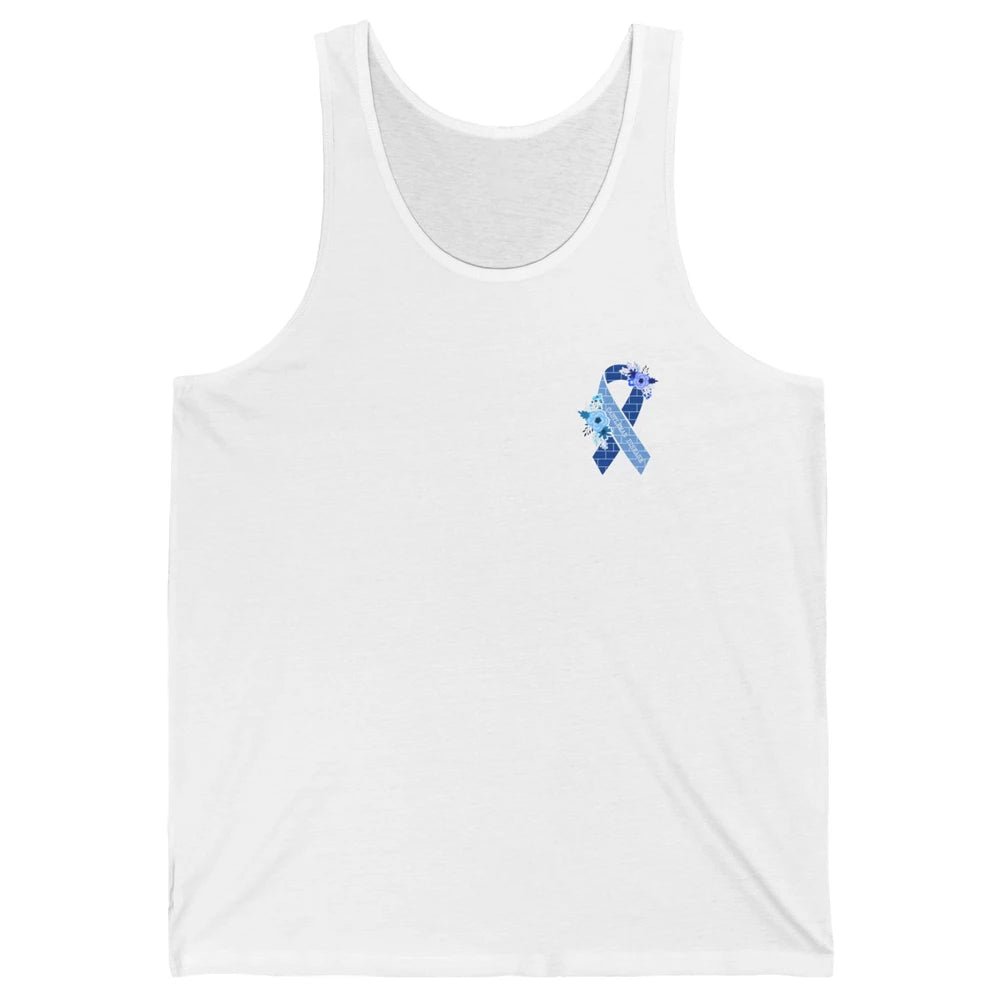 Castleman Disease Awareness Floral Blue Ribbon Rare Disease Unisex Jersey Tank