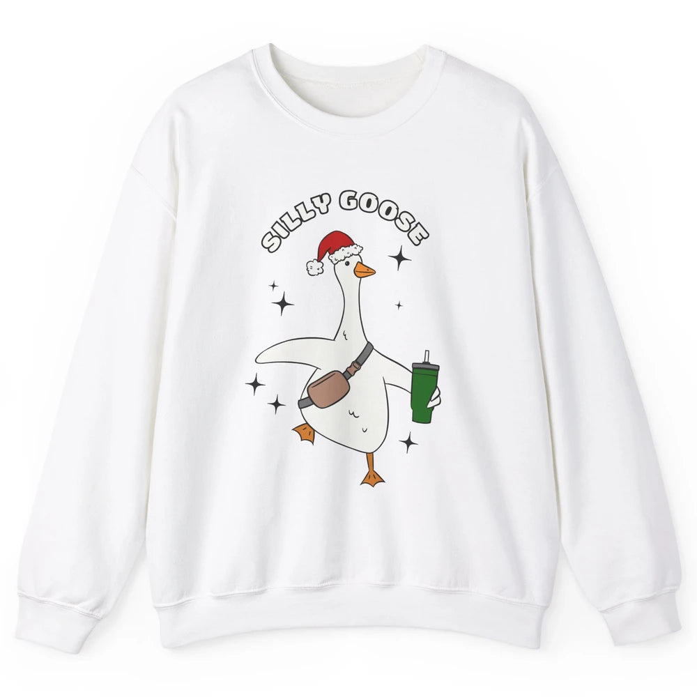 Funny Silly Goose Boojee Christmas Goose Bag And Cup Holiday Unisex Crewneck Sweatshirt