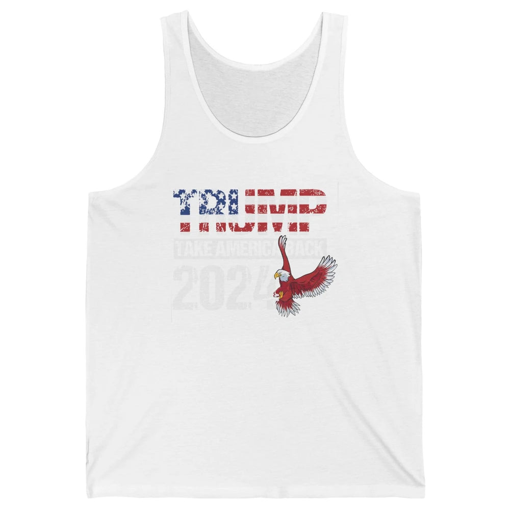 Trump 2024 Take America Back Eagle American Flag Election Unisex Jersey Tank