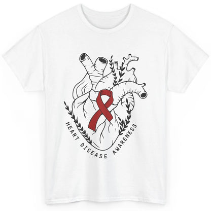 CHD Congenital Heart Disease Awareness Red Ribbon Heart Gift Classic Unisex T-Shirt