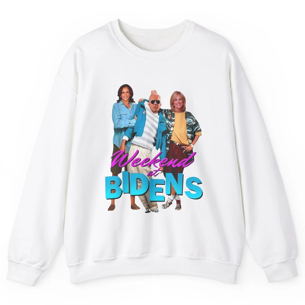 Weekend At Biden's Funny Joe Biden Anti Liberals Anti Biden Unisex Crewneck Sweatshirt