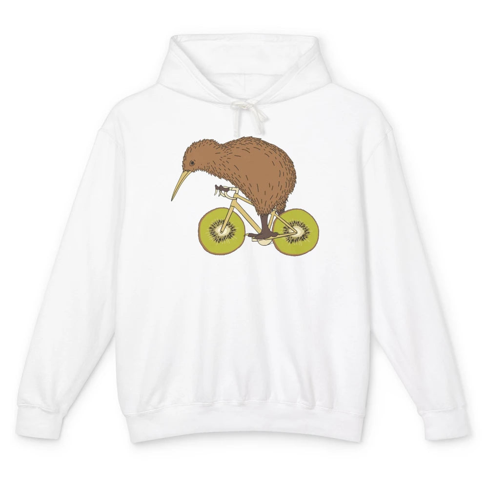 Funny Bird Riding Bike Kiwi Wheels Nature Birding Sarcasm Unisex Lightweight Hoodie