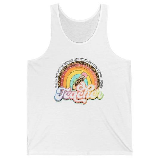 Teacher Life Love Inspire Motivate Appreciation Gift Rainbow Unisex Jersey Tank