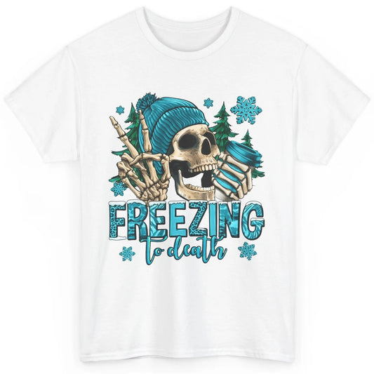 Funny Leopard Skull Freezing To Death Funny Christmas Winter Classic Unisex T-Shirt