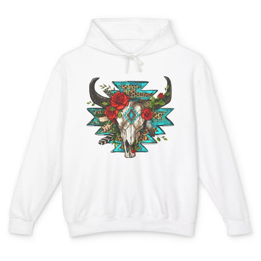 Aztec Heifer Skull Roses Cowboy Floral Leopard Vintage Texas Unisex Lightweight Hoodie