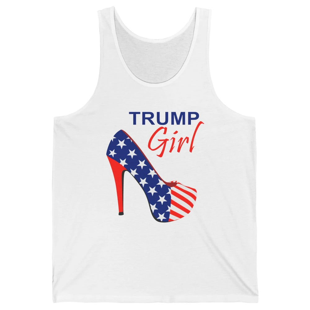 Trump Girl American Flag High Heels Republican Trump Support Unisex Jersey Tank