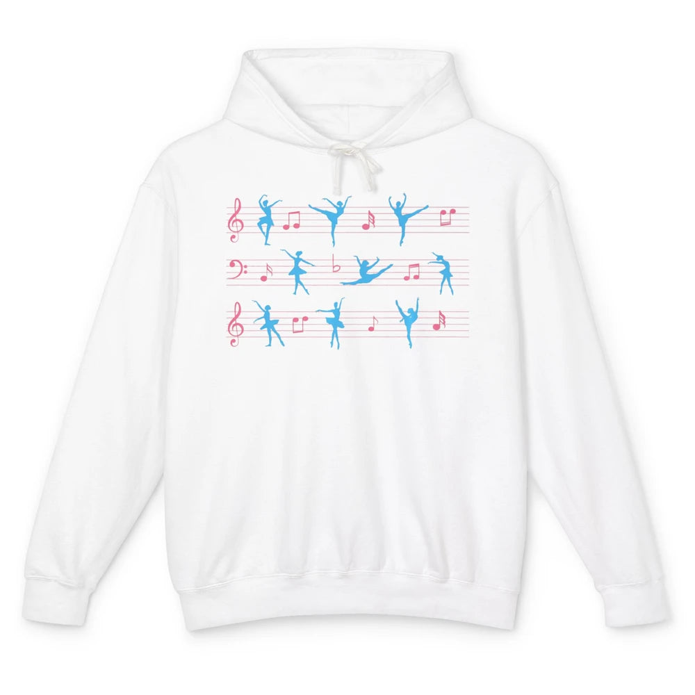 Ballet Dancer Ballerina Pointer Feet Musical Notes Dancing Unisex Lightweight Hoodie