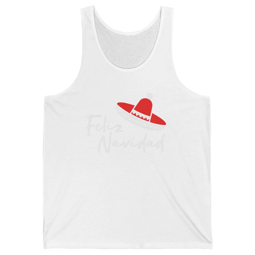 Funny Feliz Navidad Spanish Christmas Mexican Sombrero Gift Unisex Jersey Tank