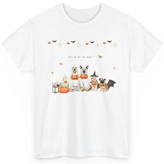 Funny Basset Hound Beagle Pug Ghost Pumpkin Halloween Fall Classic Unisex T-Shirt