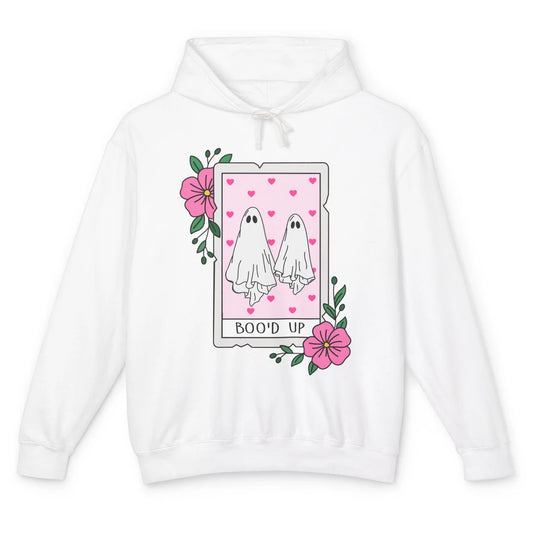 Floral Bood Up Tarot Card Valentines Day Spooky Ghost Couple Unisex Lightweight Hoodie