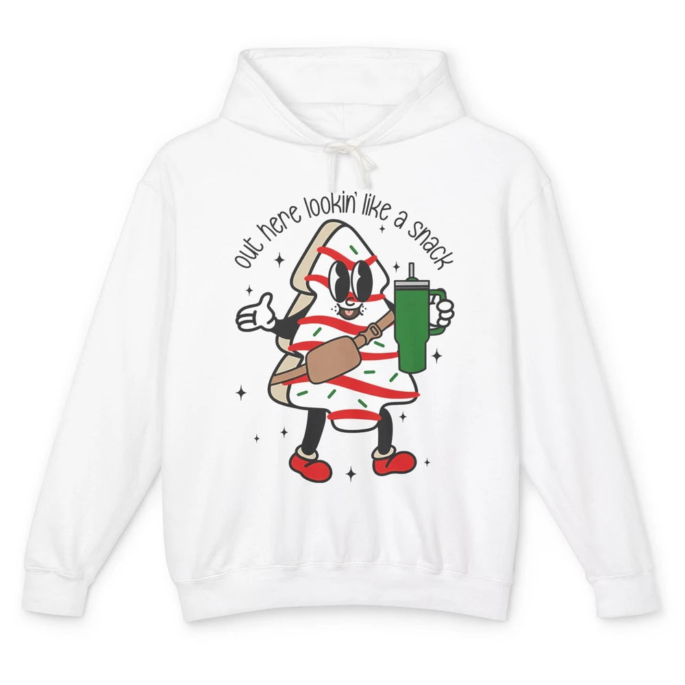 Funny Boo-jee Christmas Tree Cake Out Here Look Like A Snack Unisex Lightweight Hoodie