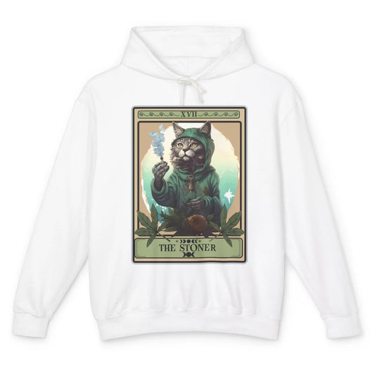 Vintage The Stoner Cat Tarot Card Weed Cannabis Marijuana Unisex Lightweight Hoodie