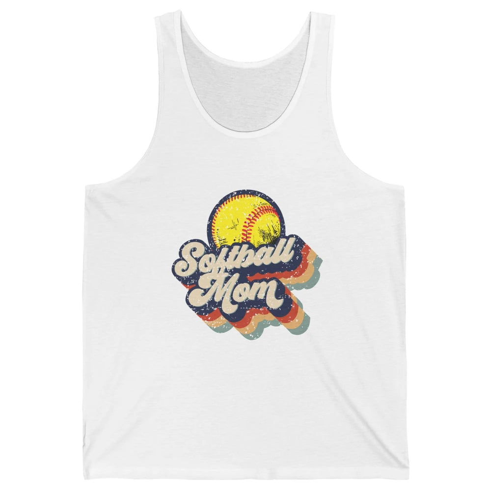 Retro Softball Mom Catcher Pitcher Mothers Softball Player Unisex Jersey Tank