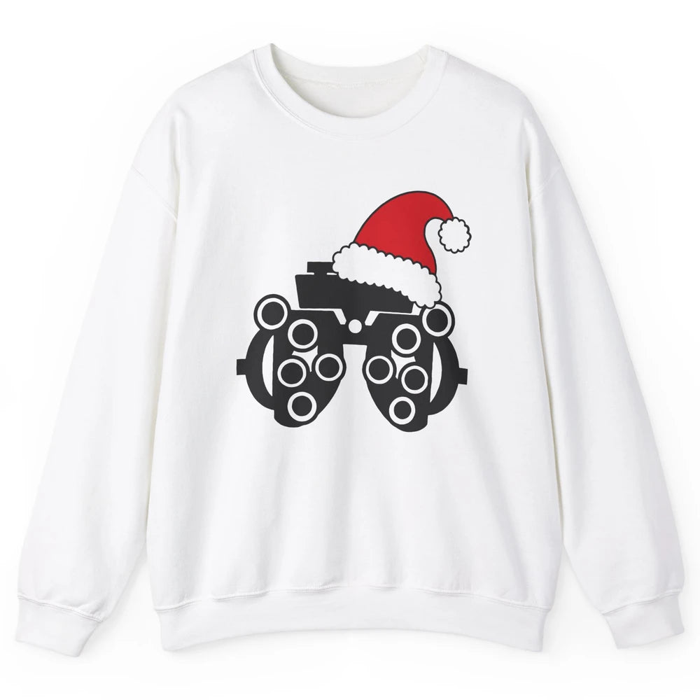 Funny Phoropter Santa Hat Optometrist Optician Christmas Unisex Crewneck Sweatshirt