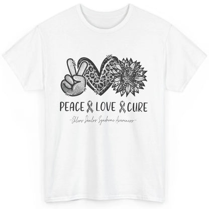 Ehlers Danlos Syndrome EDS Peace Love Cure Leopard Sunflower Classic Unisex T-Shirt