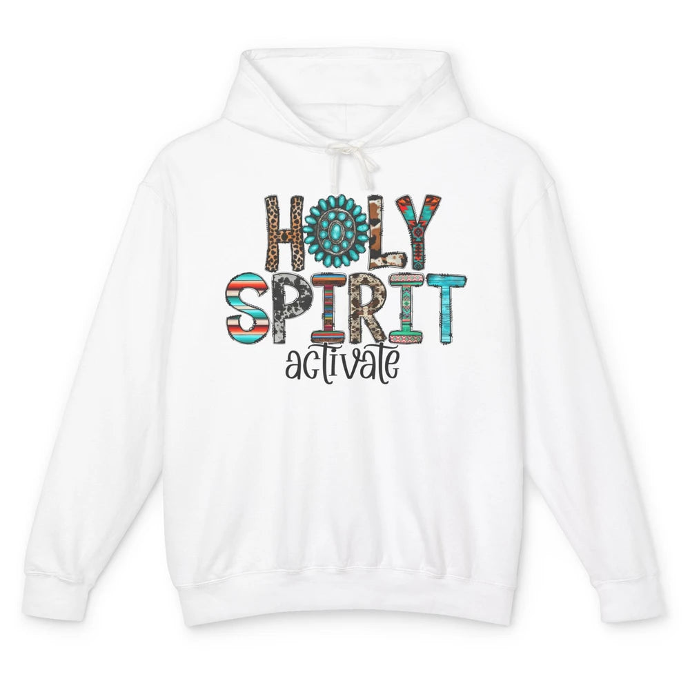 Holy Spirit Activate Western Leopard Christian Religious Unisex Lightweight Hoodie