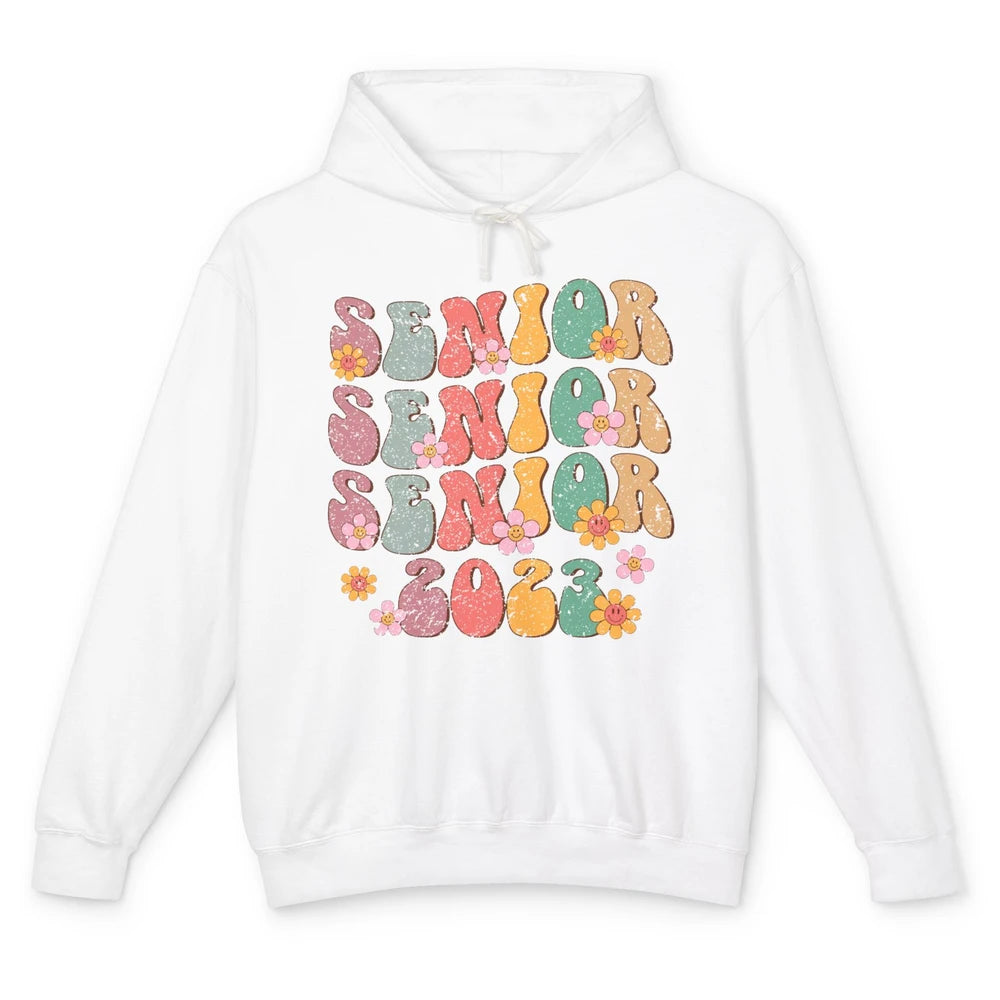 Retro Groovy Daisy Senior 2023 Graduation Gift Class Of 2023 Unisex Lightweight Hoodie