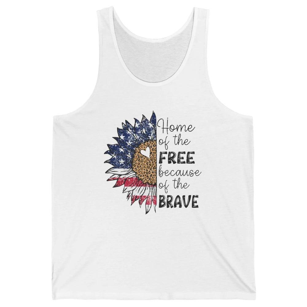 Sunflower 4th Of July Home Of The Free Because Of The Brave Unisex Jersey Tank