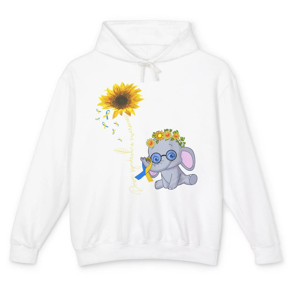 Sunflower Baby Elephant Down Syndrome Awareness Ribbon Unisex Lightweight Hoodie