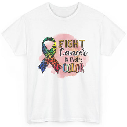 Fight Breast Cancer In Every Color Awareness Leopard Ribbon Classic Unisex T-Shirt