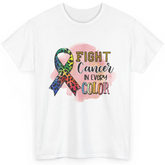 Fight Breast Cancer In Every Color Awareness Leopard Ribbon Classic Unisex T-Shirt