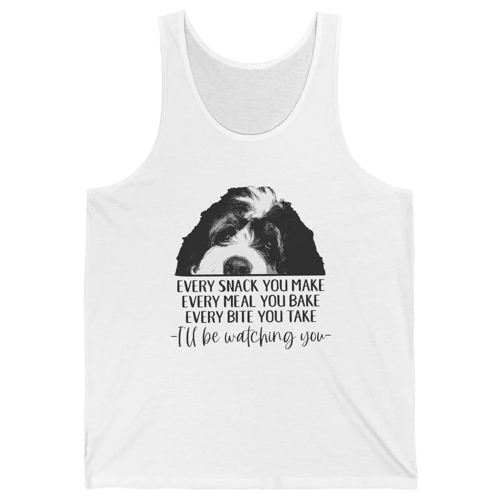 Bernedoodle I'll Be Watching You Bernedoodle Dog Lovers Gift Unisex Jersey Tank