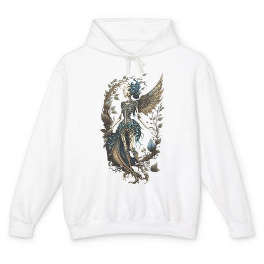 Crescent Fairy Skeleton Witchy Gothic Grunge Halloween Skull Unisex Lightweight Hoodie