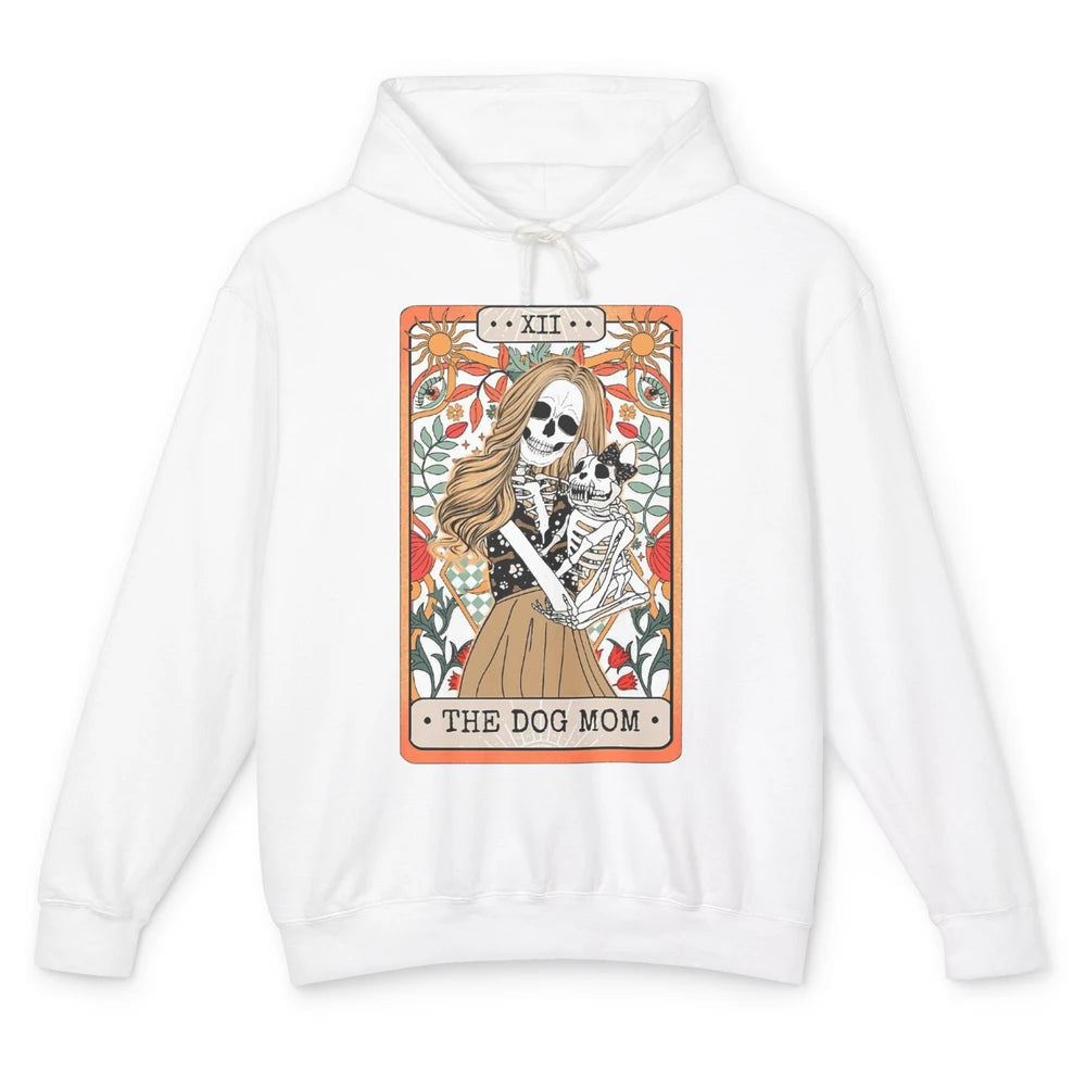 Retro Skeleton Tarot Card The Dog Mom Halloween Dog Lovers Unisex Lightweight Hoodie