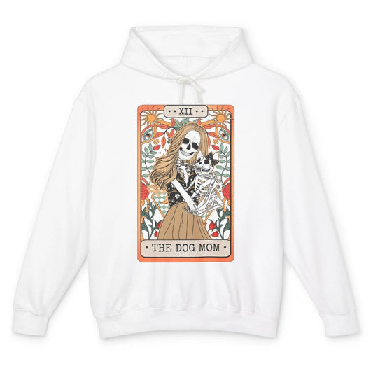 Retro Skeleton Tarot Card The Dog Mom Halloween Dog Lovers Unisex Lightweight Hoodie