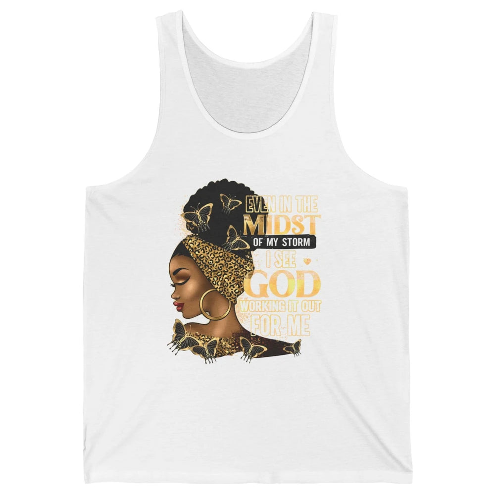 Black Girl Even In The Midst Of Storm I See God Religious Unisex Jersey Tank