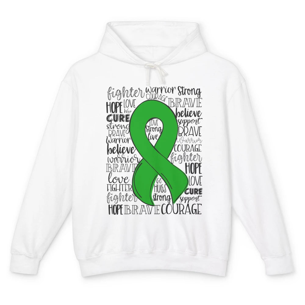 PANS/PANDAS Awareness Floral Green Ribbon Hope Love Cure Unisex Lightweight Hoodie