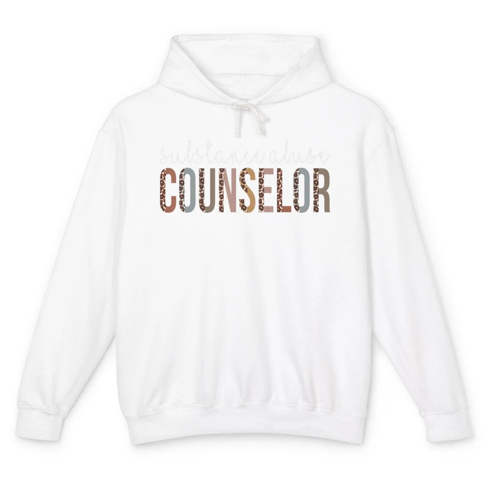 Substance Abuse Awareness Day Counselor Leopard Appreciation Unisex Lightweight Hoodie