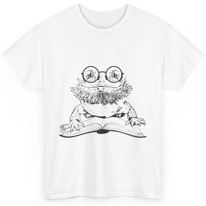 Bearded Dragon Glasses Reading Books Bookworm Funny Animal Classic Unisex T-Shirt